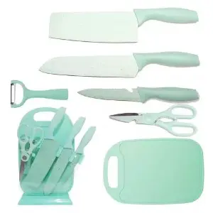 Cuchillos En Acero Con Base Y Tabla X7