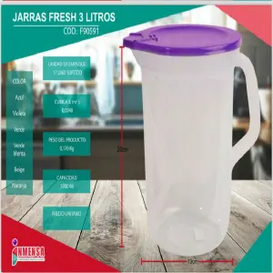 JARRA FRESH 3 LITROS: La Solución Perfecta para tu Agua Fresca - JARRA FRESH 3 LITROS