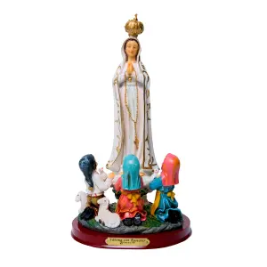 Virgen De Fatima Con Pastores De 20 cm