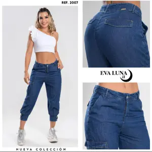 Jeans Para dama En tela Shambray