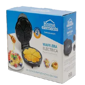 WAFFLERA ELÉCTRICA HOME ELEMENTS NEGRA