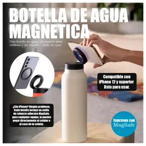 Termo Botella Acero + Soporte Celular