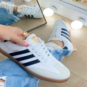TENIS SAMBA BLANCO X NEGRO (SUELA CLARA)