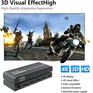 Splitter Hdmi 1x4 4k Uhd 2k Full Hd 3d C