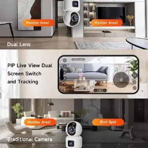 Camara De Seguridad Wifi Ip Doble Lente