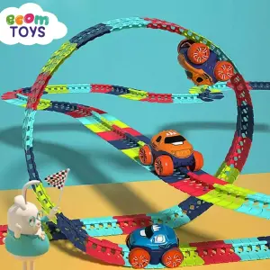 JUGUETE PISTA CARROS FLEXIBLE CON LUZ