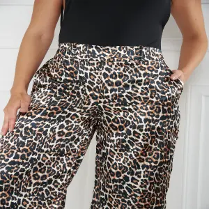 PANTALON SATIN LEOPARDO