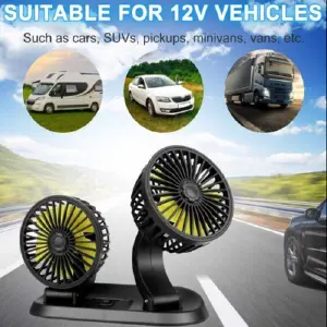 Ventilador Doble Portátil Para Carro 12v