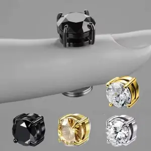 Arete Magnetico Plateado Iman Simulador