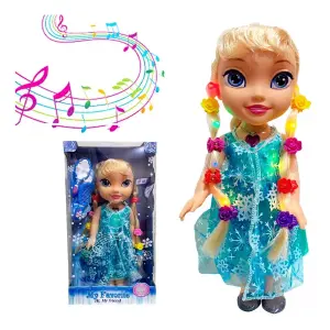 MUÑECA FROZEN  LUZ EN CABELLO Y SONIDO
