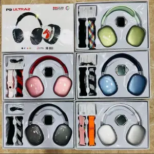 P9 ULTRA 2 COMBO: Audífonos, Reloj y más - P9 ULTRA 2 COMBO DIADEMA AIRPODS+RELOJ+7
