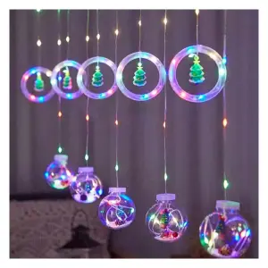 Cortina Aro Bola Figurin Navideño
