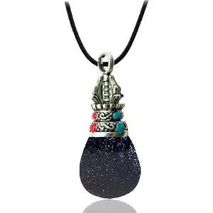 Collar Pendulo Cuarzo Piedra Lluvia Plat