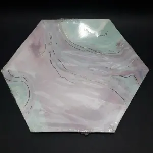 Plato x 10 Hexagonal degrade rosa grisf