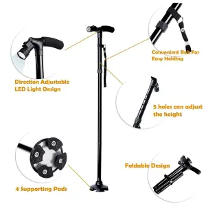 Baston plegable con luz LED