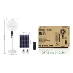 Ventilador Pie Recargable Panel Solar