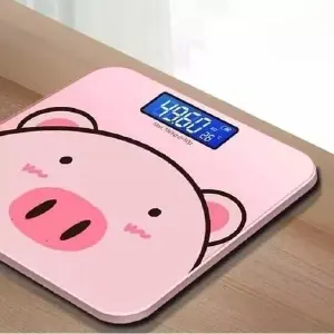 Bascula De Baño Con Diseño De Cerdo Vidr