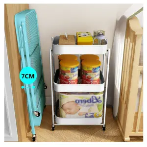 Carro Organizador Metálico Plegable: ¡Organización Perfecta al Alcance de tu Mano! - Carro organizador 100% metálico Plegable