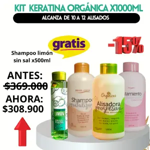 KIT KERATINA ORGÁNICA X1000ML (SH LIMON)