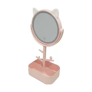Espejo para maquillaje con luz y orejas