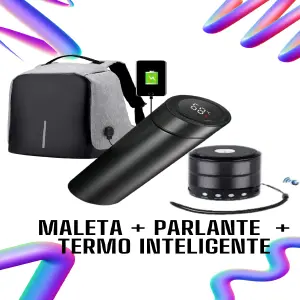 Maleta + parlante  + termo intelige