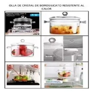 Olla De Vidrio De Borosilicato Con Tapa