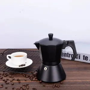 Cafetera Aluminio Negra 12 Tazas