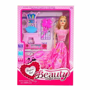 Muñeca Vestido Elegante Tocador Baño Jug
