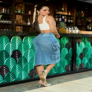 FALDA LARGA CARGO MALY JEANS
