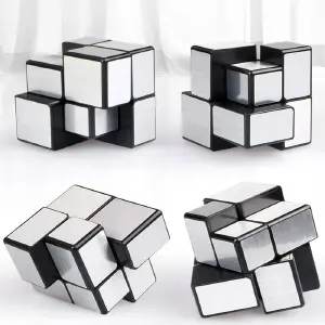 Cubo Rubik 2x2 Qiyi Mirror Plateado