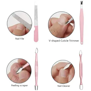 Kit de Manicura y Pedicura X12 Piezas - ¡Tu Spa Personal en Cualquier Lugar! - Kit Manicure Pedicure X12 Piezas Viajero