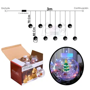 Instalación Bolas Con Figuras Navideñas