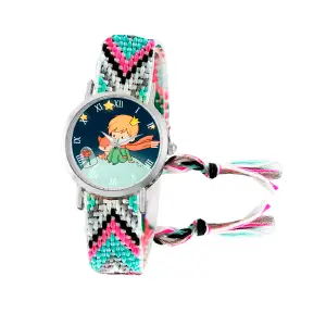 Reloj Principito Zorrito Plateado Tejido