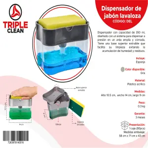 Dispensador de jabón lavaloza con esponj