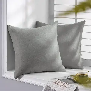 Cojin X2 Decorativo En Tela Gris Claro