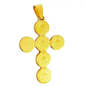 Collar Cruz Medalla San Benito Cristo