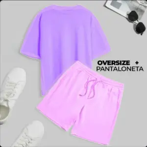Camiseta Pantaloneta Conjunto ROSA-LILA