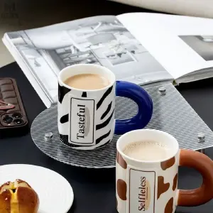 Pocillo decorativo blanco cafe con blanc