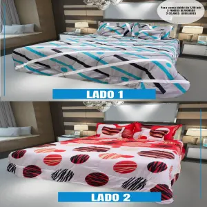 Tendido de cama doble faz abullonado