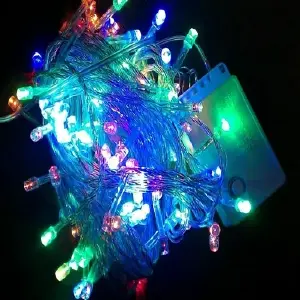 LUZ MULTICOL CABLE BLANCO 6METROS 100LED