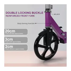 Scooter Plegable Metal Rueda Grande Purp