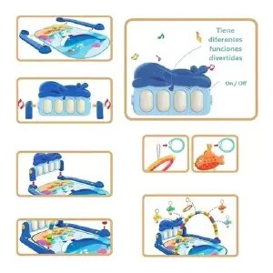 Piano Gimnasio Bebe Ballena Luz Led