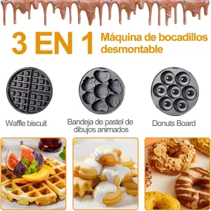Waflera Electrica Antiadherente 3 En 1