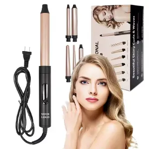 Pinza Rizador 4 En 1 Para Cabello Color