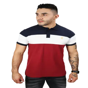 CAMISETAS TIPO POLO COMBINADA-038D VINO