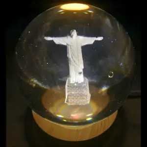 Esfera de Cristal 3D - Cristo Redentor