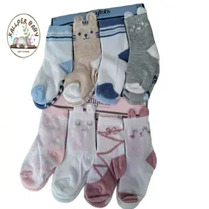 8 pares de medias azules con blanco