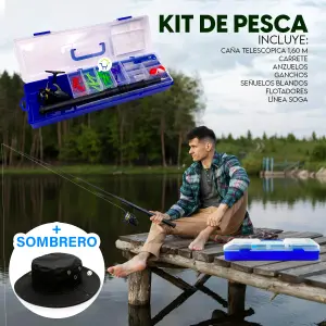 Caña de Pescar+Estuche+Sombrero Boonie