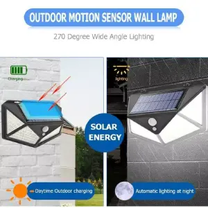 Lámpara 180 luces solar con sensor de mo