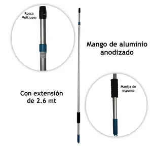Mango de aluminio extensible hasta 2.6M